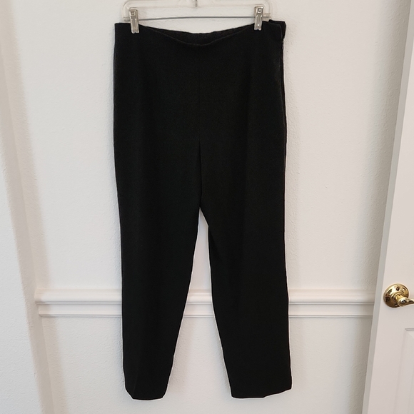 Coldwater Creek Black Poly Trousers‎ w 4% Spandex Elastic Waist 14P - Picture 1 of 9
